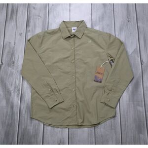 NEW Børn (Born) Outdoors Women's Button Down Shirt Olive Green 100% Nylon